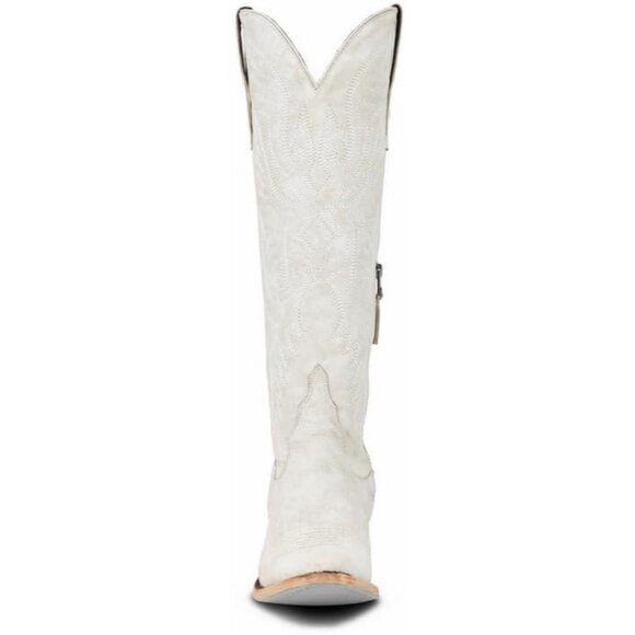 Women White-knee Polyurethane Over the Knee Adjustable Thigh High Cowgirl Boot - Picture 6 of 6